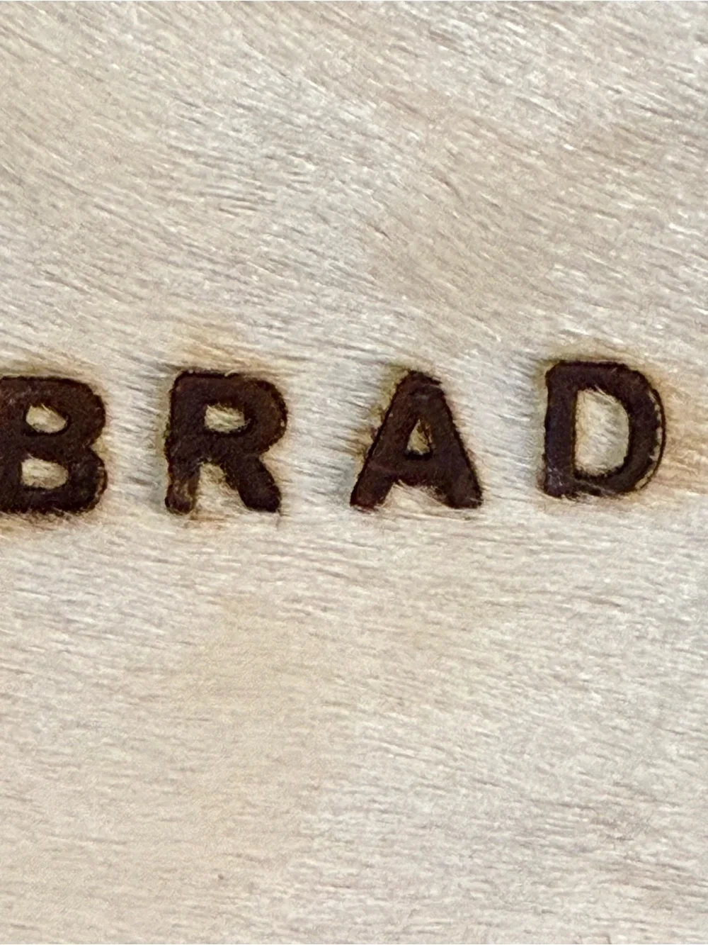 Personalized Branded BRAD Cowhide Leather Christmas Stocking - Brown & White